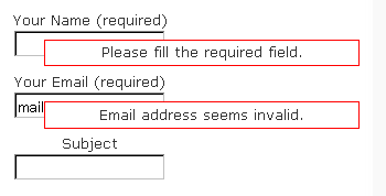 Contact Form 7 の英語メッセージ表示の例